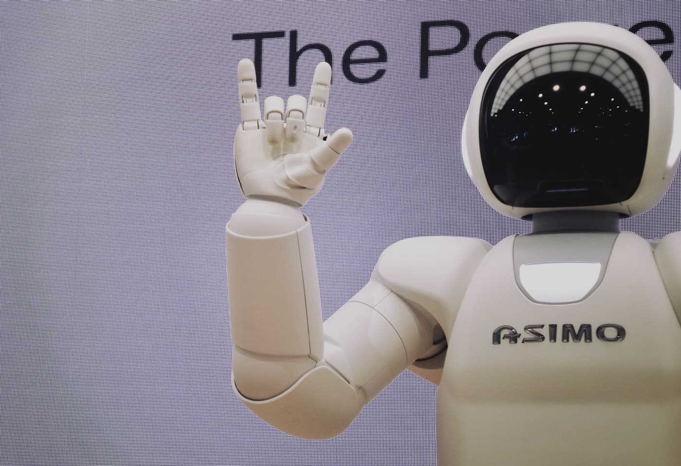 Humanoid robot in a modern setting